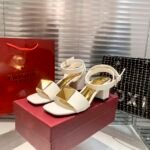 Valentino Garavani One Stud Leather Sandals White - Image 5