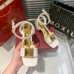 Valentino Garavani One Stud Leather Sandals White - Image 6