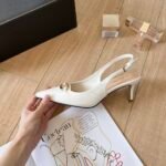 Valentino Vlogo Shiny Leather Leather Heels In White - Image 5