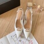 Valentino Vlogo Shiny Leather Leather Heels In White - Image 3
