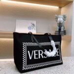 Versace Canvas Tote Bag Black 36cm - Image 2