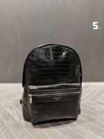 Saint Laurent City Backpack In Crocodile-Embossed Leather Black 534967Dze2F1000 - Image 9