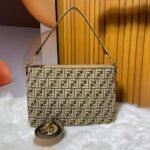 Fendi Olock Zip Dove Brown Tapestry Fabric Bag 8Br805Alfvf1Iqu - Image 5