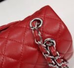 Chanel Medium Classic Double Flap Red Silver Hardware 25.5Cm - Image 10