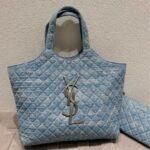 Saint Laurent Icare Maxi Shopping Bag Blue 40cm - Image 2