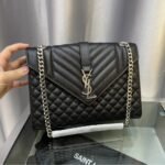 Saint Laurent Envelope Medium Grain De Poudre Black 24Cm - Image 2