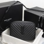 Saint Laurent Lou Camera Bag Matte Black Metal 23Cm - Image 2