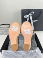 Saint Laurent Cassandra 115 Leather And Raffia Wedge Brown Sandals - Image 5