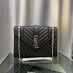 Saint Laurent Envelope Medium Grain De Poudre Black 24Cm - Image 3