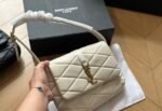 Saint Laurent Le 57 Quilted Leather Shoulder Bag White 27Cm - Image 4