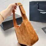 Saint Laurent Le 5 À 7 Suede Brown 25Cm - Image 4