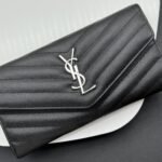 Saint Laurent Cassandra Large Flap Wallet Black 19 cm - Image 4