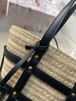 Saint Laurent Medium Panier Harness Raffia Tote Beige 17Cm - Image 7