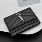 Saint Laurent Matelassé Card Case Black 10cm - Image 6