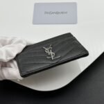 Saint Laurent Matelassé Card Case Black 10cm - Image 3