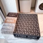 Fendi Logo Detail Fringed Scarf Brown 180Cm Fxt113 Aqcw F0Qb8 - Image 5