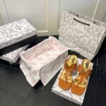 Valentino One Stud Metallic Nappa Flat Middle Heel Beige Thong Sandal - Image 8