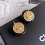 Chanel Button Black Earrings - Image 4