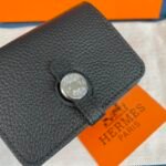 Hermes Dogon Duo Mini Wallet Black 11cm - Image 2