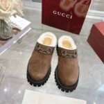 Gucci Horsebit Shearling Mules In Dark Brown Suede - Image 2