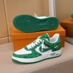 Louis Vuitton And Nike Air Force 1 By Virgil Abloh White Comet Green - Image 3