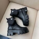 Prada Monolith Brushed Leather And Re Nylon With Pouch Boots Black 2Ue007 3Lfr F0002 F D002 - Image 5