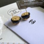 Chanel Button Black Earrings - Image 3