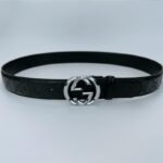 Gucci Signature Leather Belt Black 411924 Cwc1N 1000 - Image 2