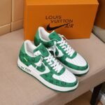 Louis Vuitton And Nike Air Force 1 By Virgil Abloh White Comet Green - Image 2