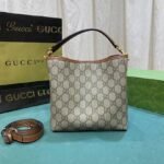 Gucci Gg Emblem Mini Bucket Bag Beige And Dark Brown 21Cm ‎815118 Fad6L 9758 - Image 6