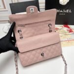 Chanel Medium Classic Flap Bag Silver Hardware Pink 25Cm - Image 8