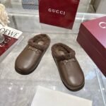 Gucci Women Mule With Horsebit Brown Leather - Image 3