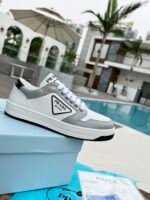 Prada District Leather Sneakers White Grey 1E790M 3Lj6 F0A4C F 030 - Image 7