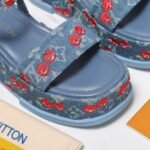 Louis Vuitton X Takashi Maya Platform Sandal Monogram Cherry Denim 1Ahnyd - Image 6