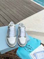 Prada District Leather Sneakers White Grey 1E790M 3Lj6 F0A4C F 030 - Image 2