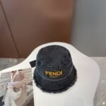 Fendi Roma Denim Bucket Hat Black - Image 3