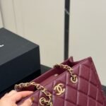 Chanel Small Shopping Bag Gold Tone Burgundy 31Cm AS4940 B17067 NY570 - Image 4