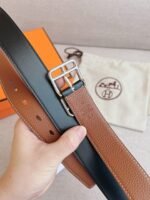 Hermes Quentin Reversible Belt Brown Rectangle Buckle 32Mm - Image 2