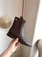 Chanel Ankle Boots With Elastic Side Panels Brown - Image 6