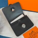 Hermes Dogon Duo Mini Wallet Black 11cm - Image 4