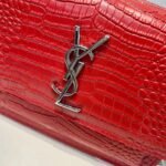 Saint Laurent Sunset Embossed Leather Bag Red - Image 10