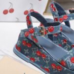 Louis Vuitton X Takashi Maya Platform Sandal Monogram Cherry Denim 1Ahnyd - Image 7