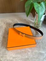 Hermes Mini H Belt Bucket And Reversible Leather Strap Black Brown 24Mm H079645Cc06 - Image 3