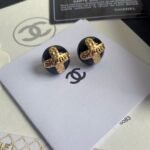 Chanel Button Black Earrings - Image 2