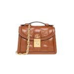 Gucci Gg Matelassé Small Top Handle Bag Brown 20Cm