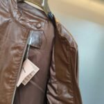 Miumiu Crop Top Jacket Brown Leather - Image 5