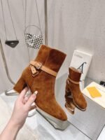 Louis Vuitton Parisienne Ankle Boot Suede Leather Brown - Image 7