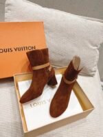 Louis Vuitton Parisienne Ankle Boot Suede Leather Brown - Image 2
