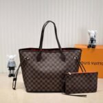Louis Vuitton Neverfull MM Damier Ebene Cerise Red And Brown 32Cm N40599 - Image 2