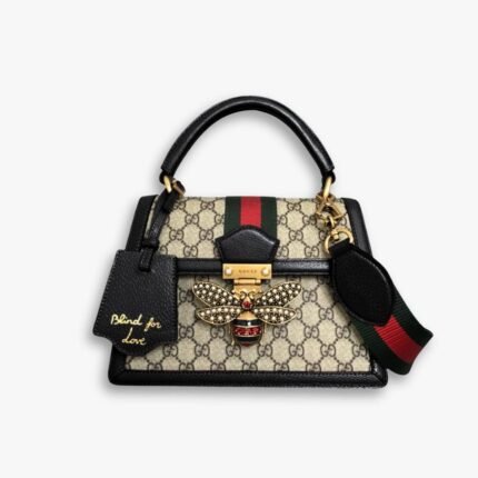 Gucci Queen Margaret GG Small Top Handle Bag Black 25Cm